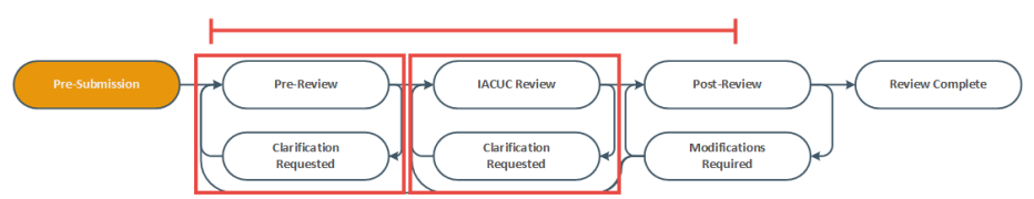 Screenshot of RAP menu showing submission states flow chart